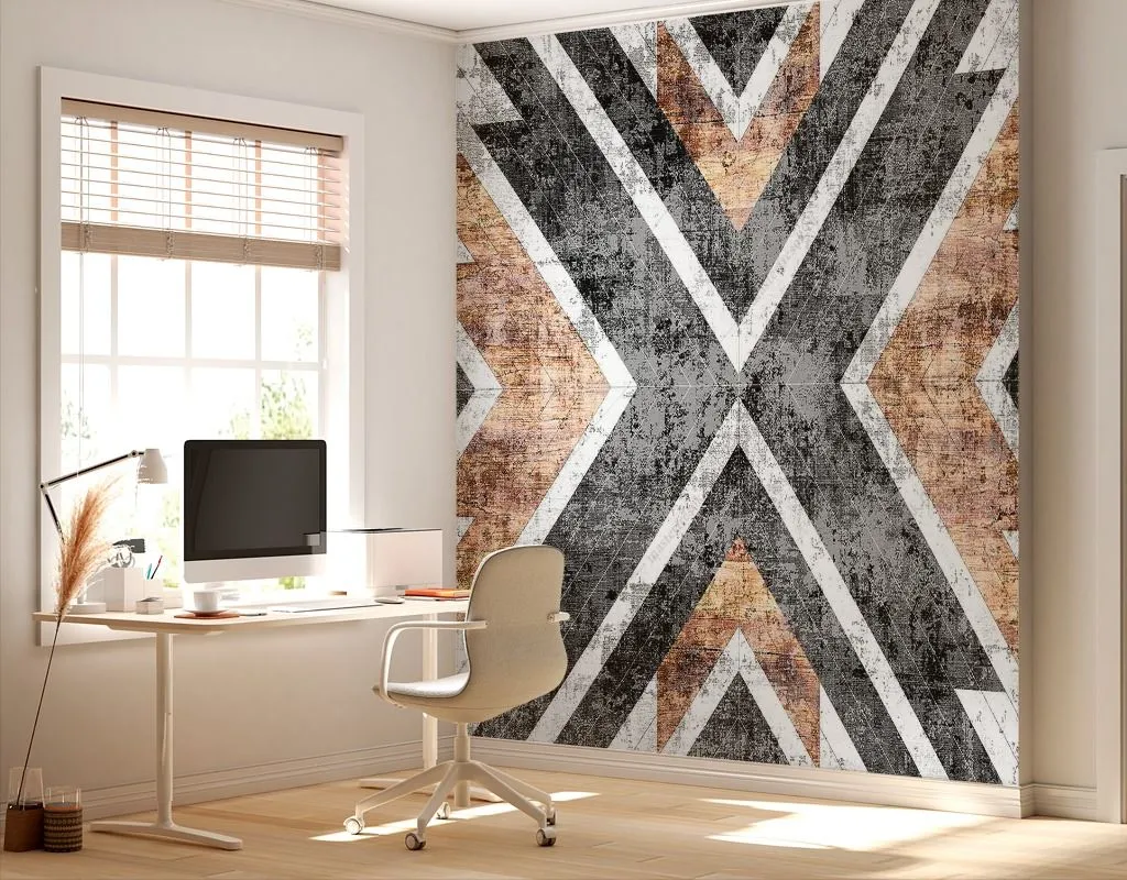 Фотообои в интерьере ромб орнамент  14-481 фото