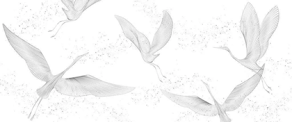 Фотообои в интерьере журавли серые  9-2102 фото