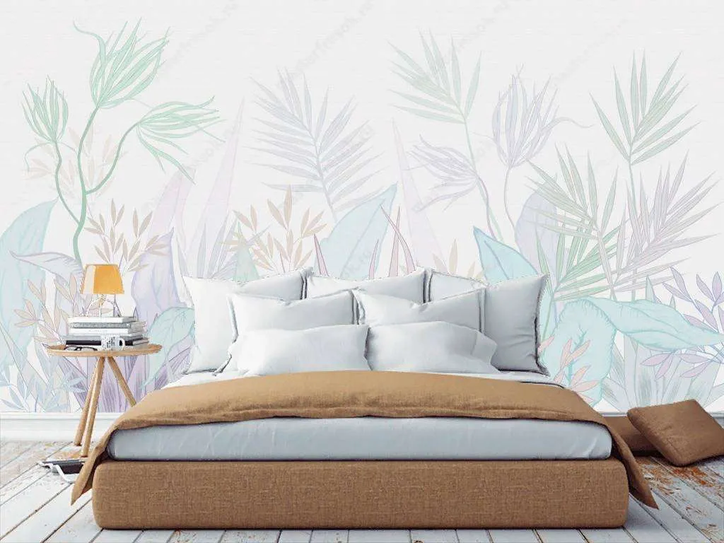 Фотообои в интерьере ботаника светлая  13-224 фото