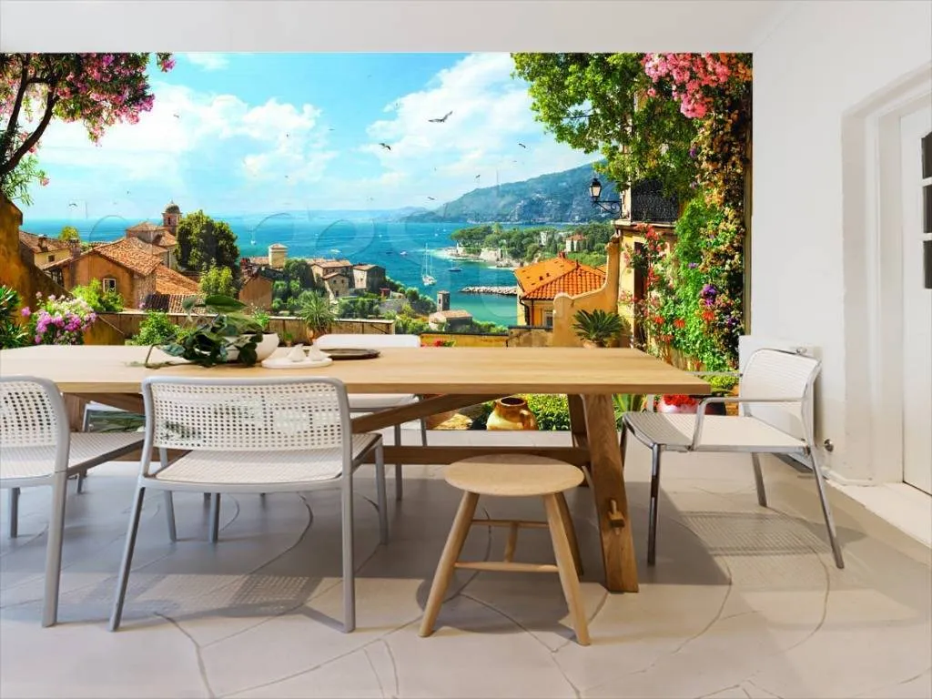 Фотообои в интерьере южный дворик  11-017 фото