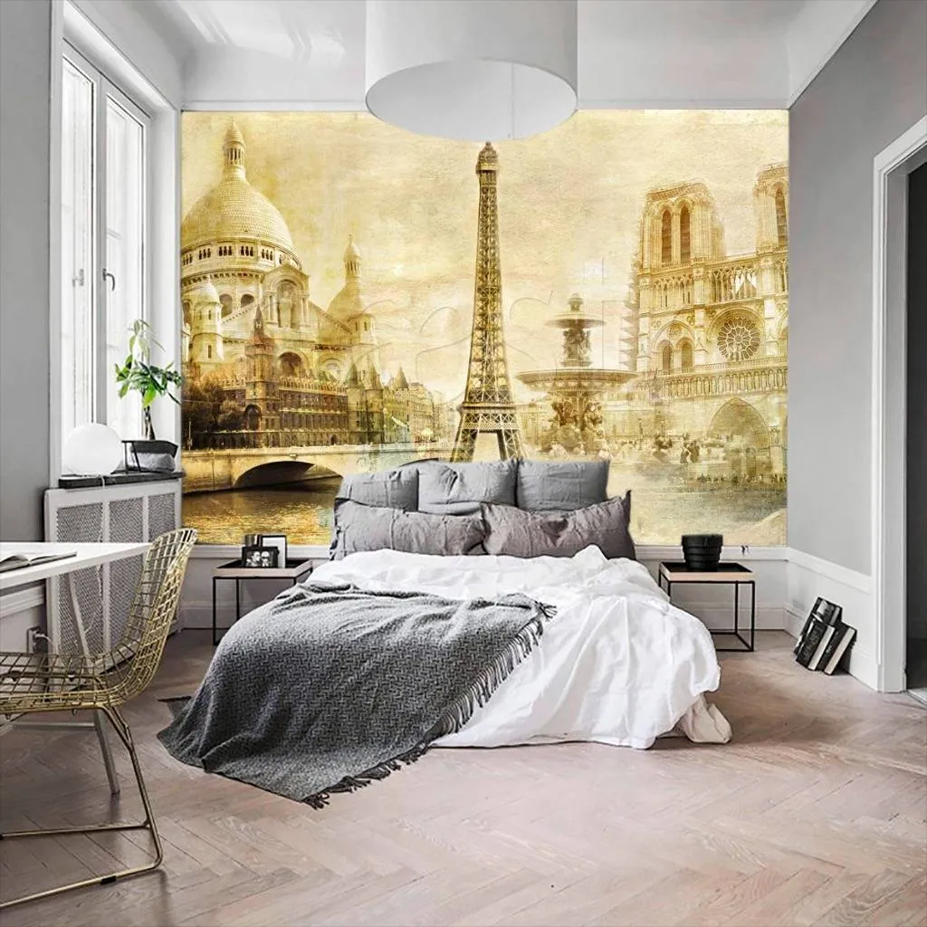 Фотообои в интерьере коллаж париж  11-032 фото