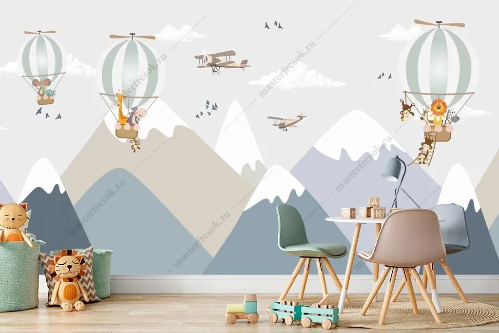 Фотообои Воздушные шары над горами  14-654
