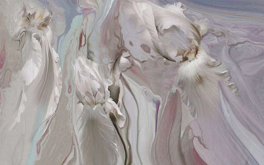 Фотообои в интерьере абстрактная живопись  13-257 фото