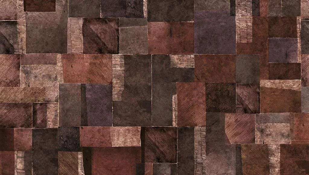 Фотообои в интерьере коричневая мозаика  9-1238 фото