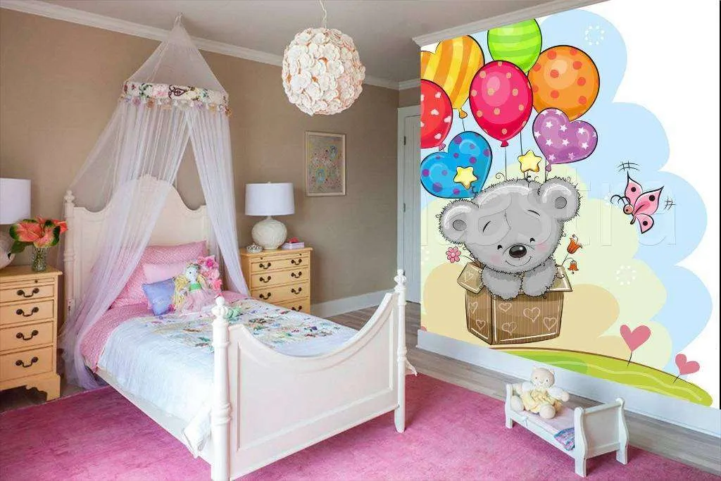 Фотообои Мишка на воздушном шаре  9-229