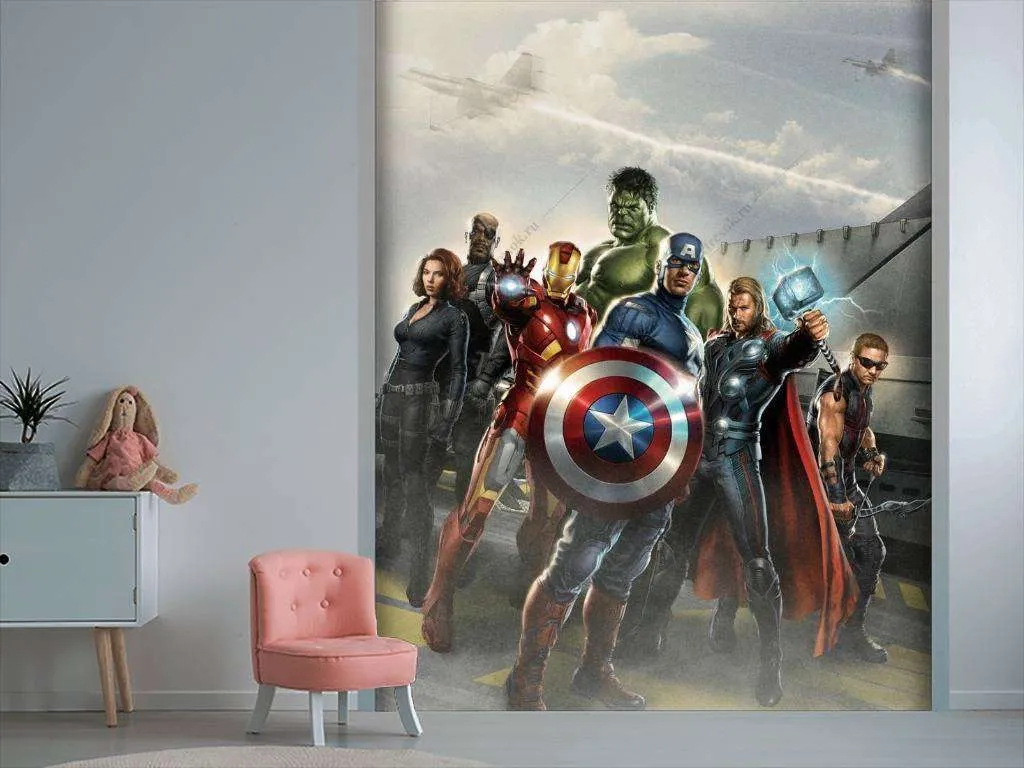 Фотообои в интерьере герои вселенной марвел  12-1058 фото