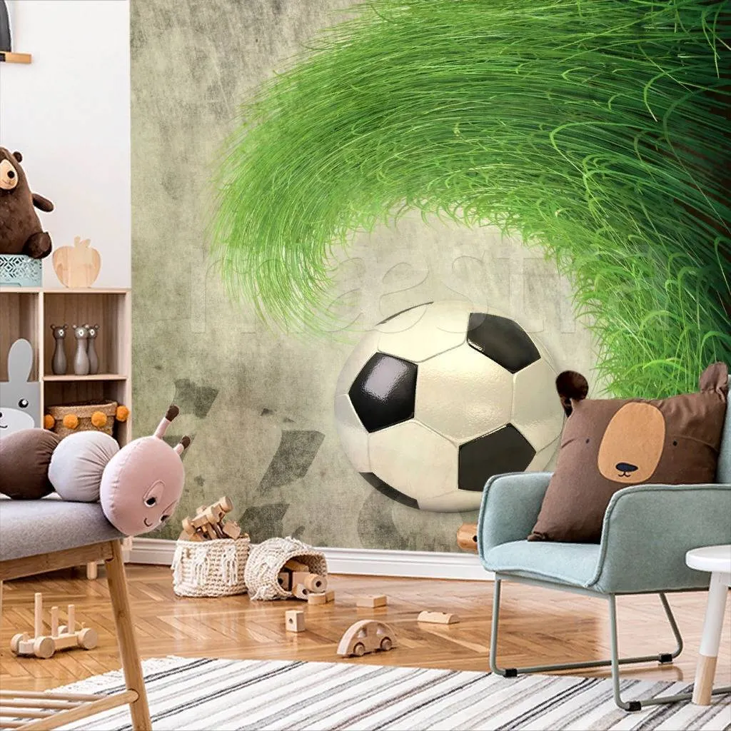 Фотообои Футбольный мяч в траве  12-546