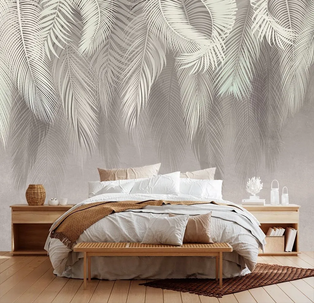 Фотообои в интерьере ветви пушистые серые  9-2114 фото