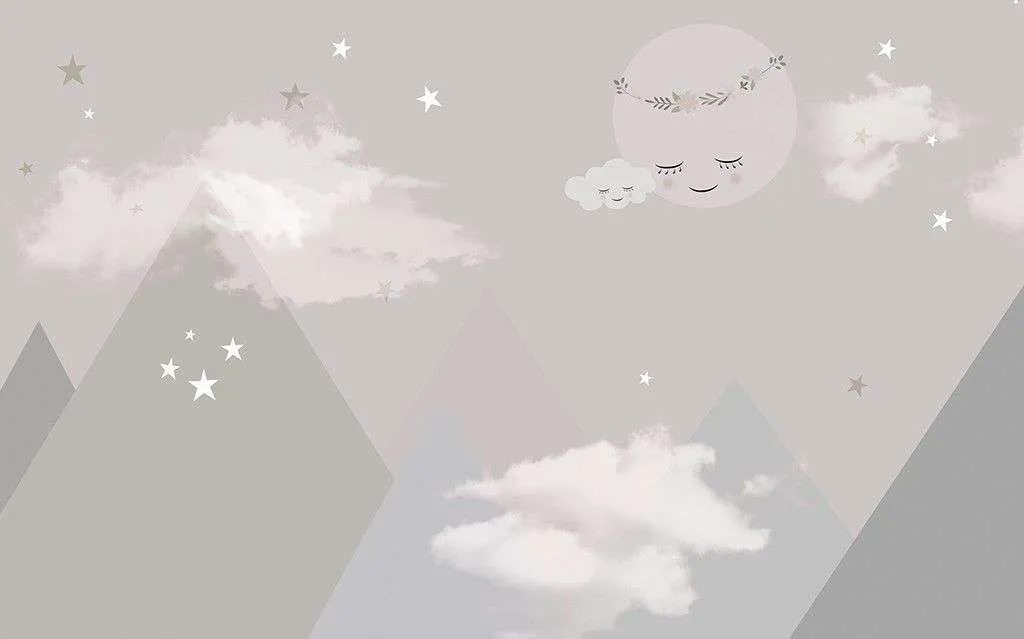 Фотообои в интерьере в детскую горы серые    14-766 фото