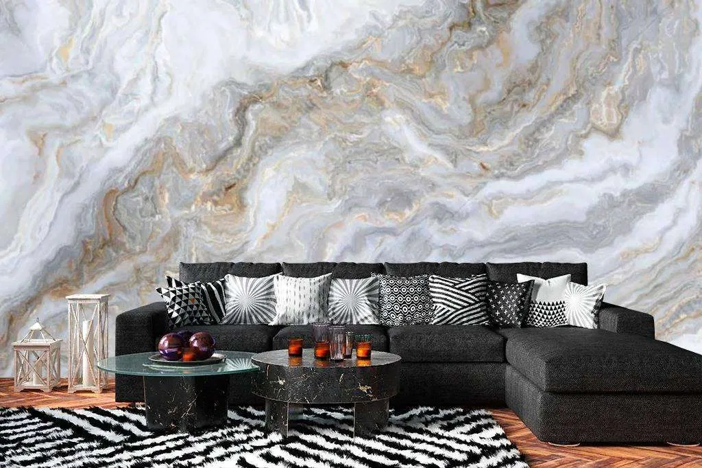 Фотообои в интерьере керамогранит под оникс  9-1079 фото