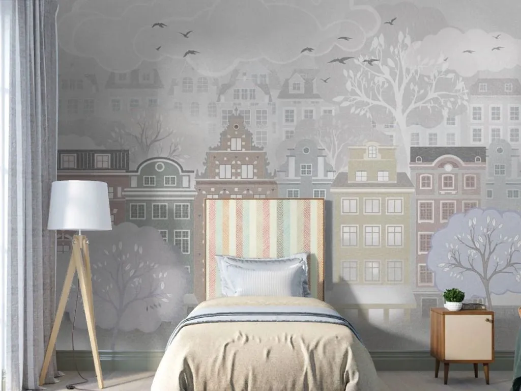 Фотообои в интерьере в детскую домики волшебные   13-685 фото