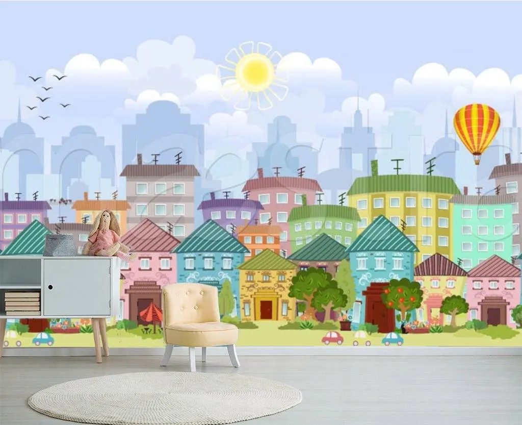 Фотообои Город на синем фоне  12-352