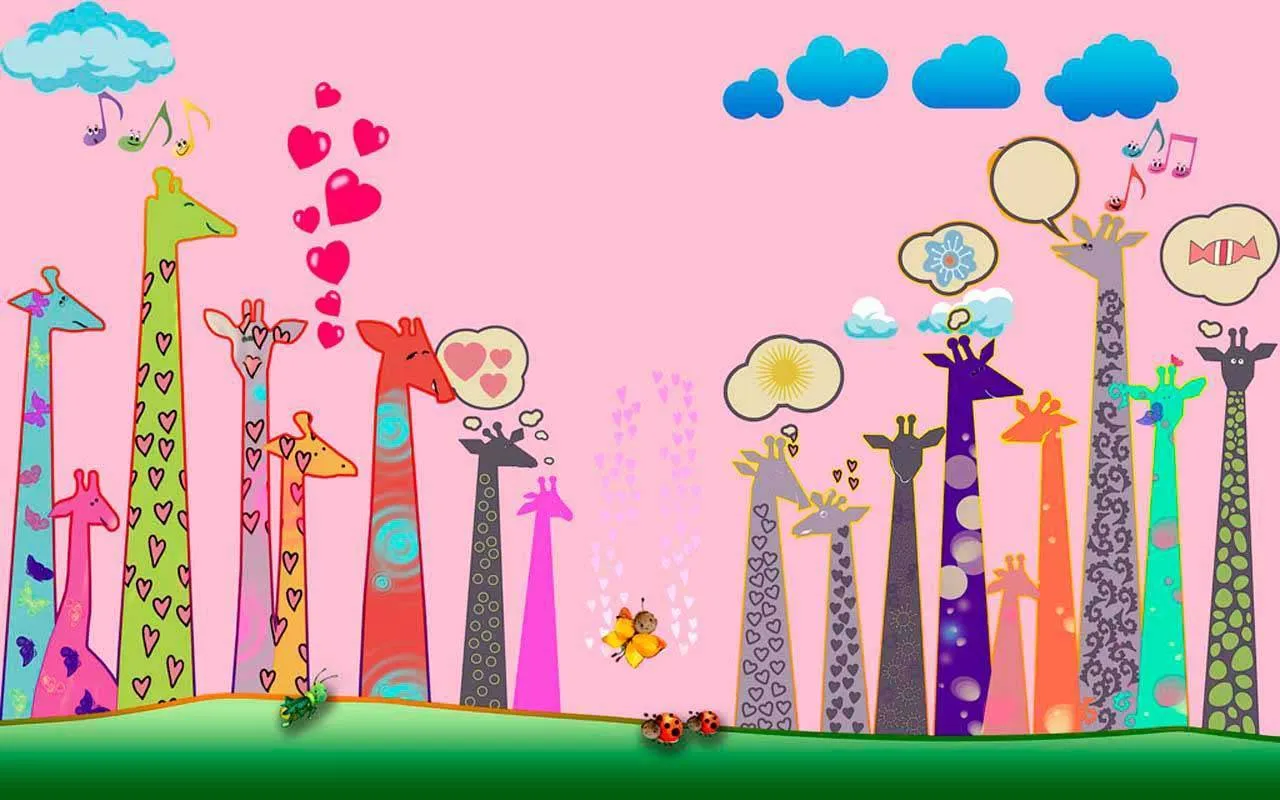 Фотообои в интерьере веселые жирафы  13-082 фото
