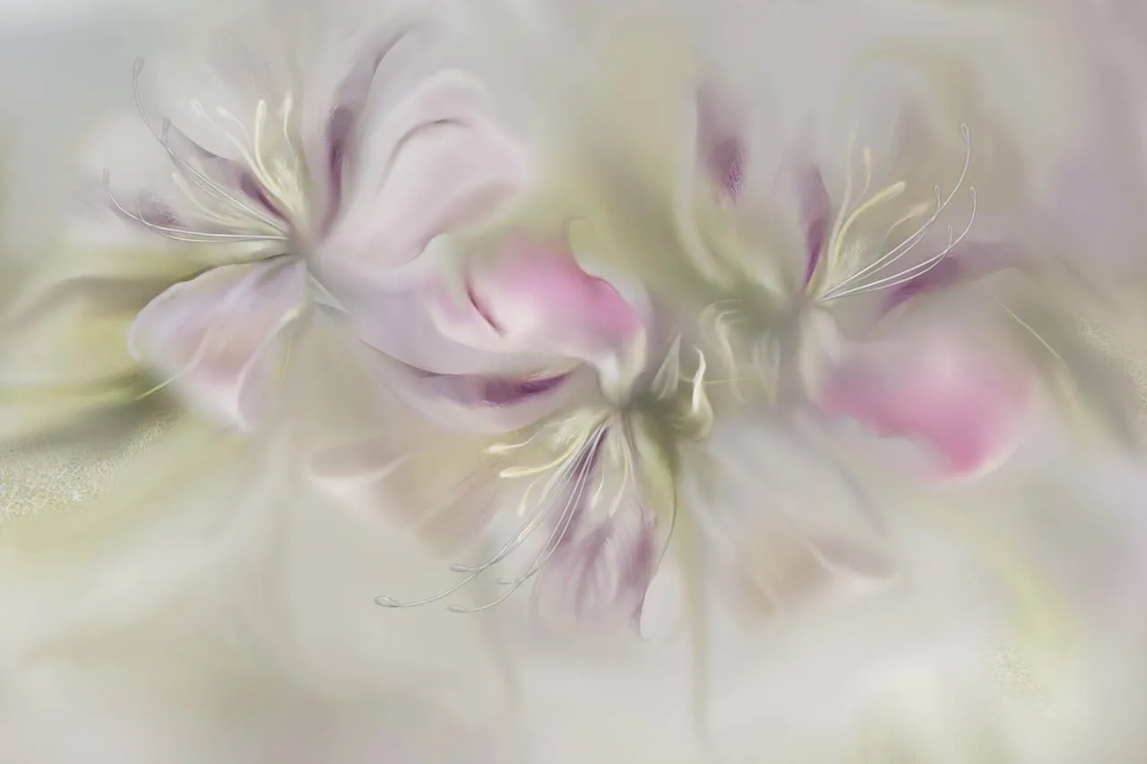 Фотообои в интерьере цветы бежевые  13-736 фото