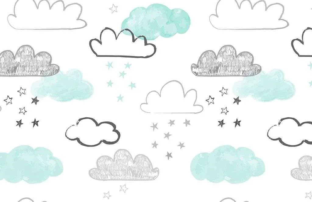 Фотообои в интерьере облака рисунок  12-695 фото