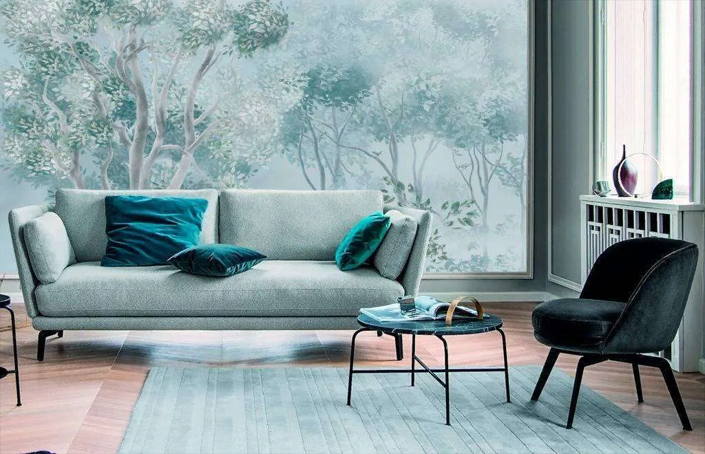 Фотообои Бесшовные обои на стену:  Деревья в тумане. Артикул: 13-237  