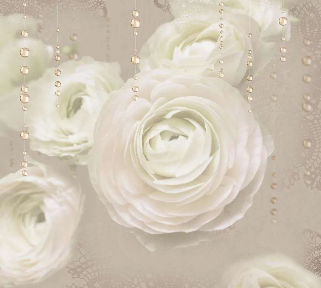 Фотообои в интерьере бежевые розы  10-747 фото