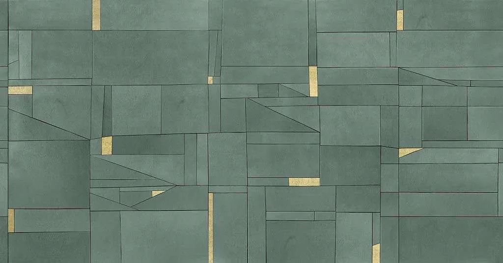 Фотообои в интерьере зеленый геометрический фон  9-1388 фото