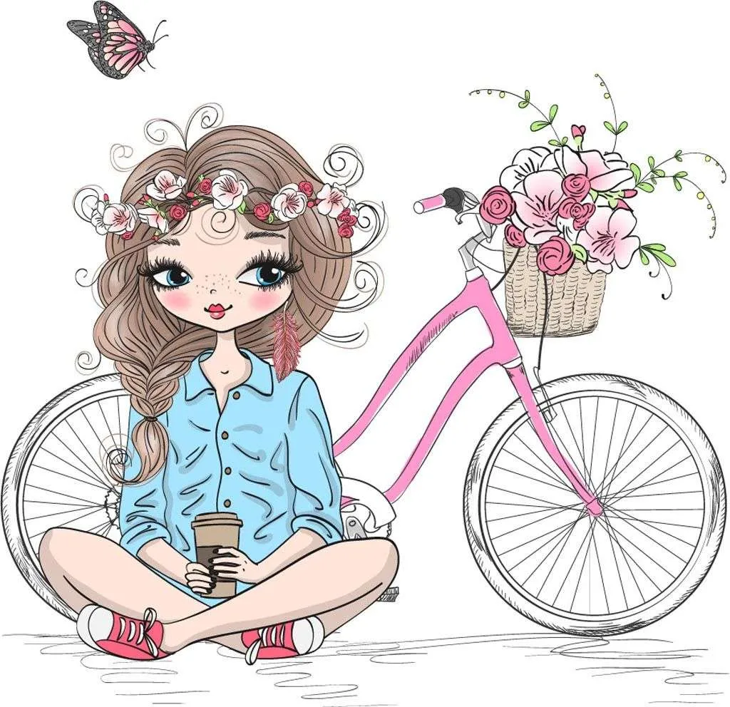 Фотообои в интерьере прогулка на велосипеде  12-1244 фото