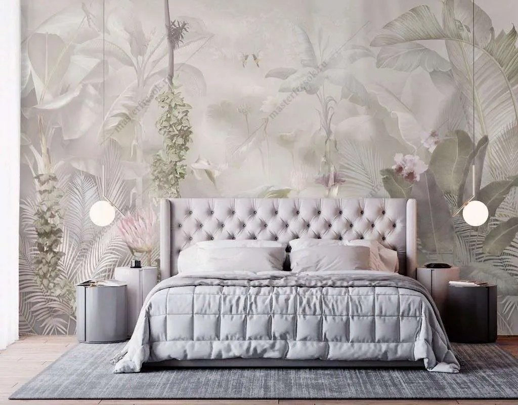 Фотообои в интерьере тропические растения  13-598 фото