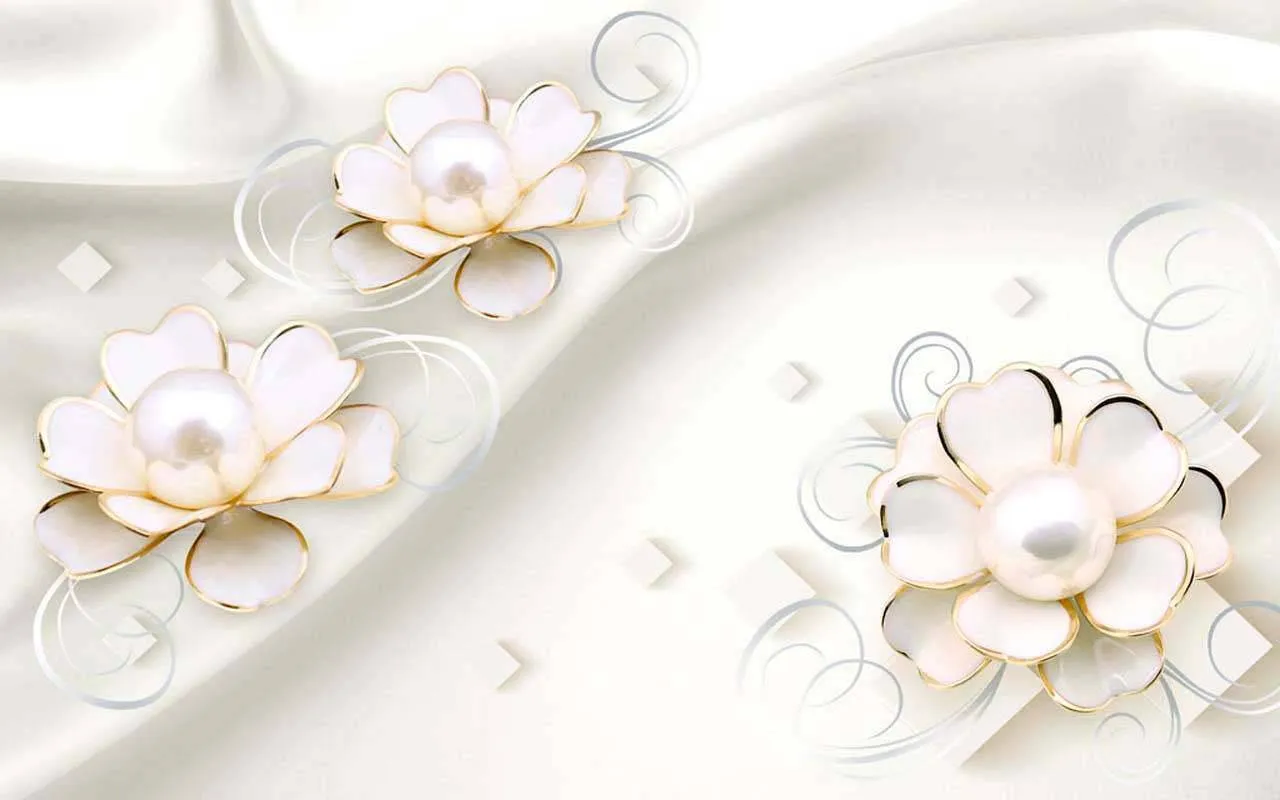 Фотообои в интерьере стереоскопические цветы белые  10-589 фото