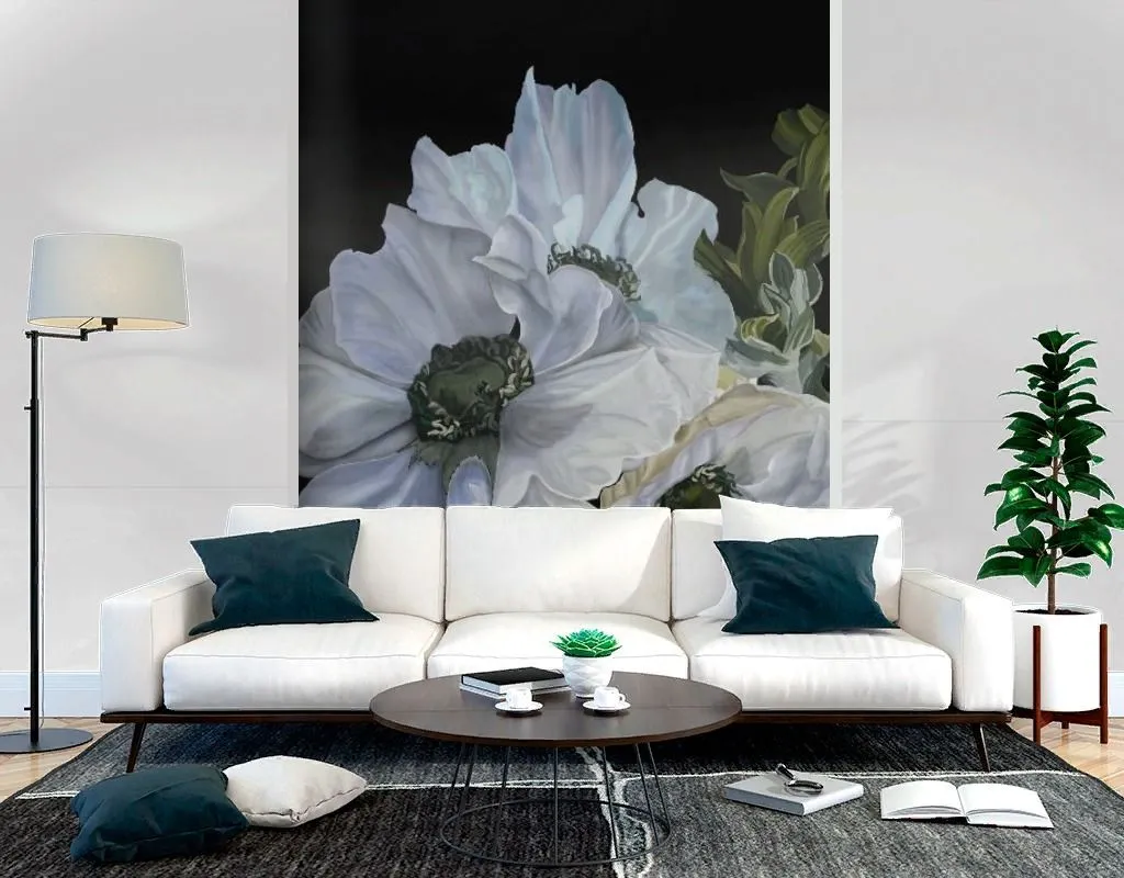 Фотообои Анемоны на темном фоне  14-790