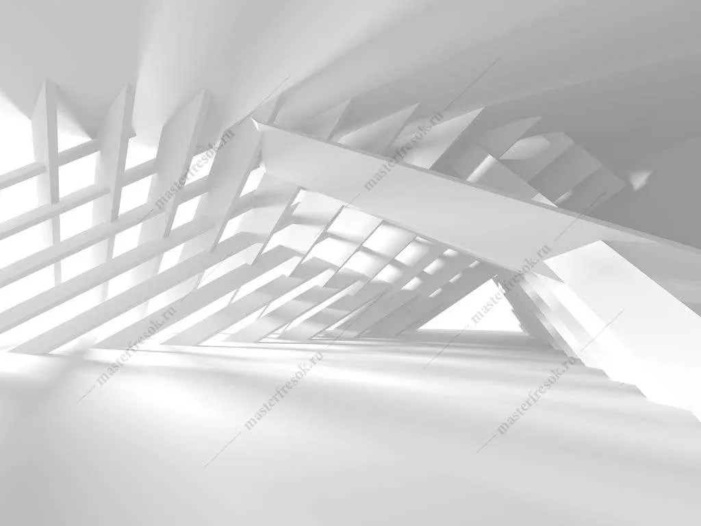 Фотообои в интерьере белый абстрактный фон 3д  10-943 фото