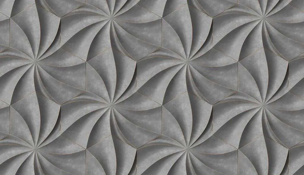 Фотообои в интерьере серые волны 3д  9-1574 фото