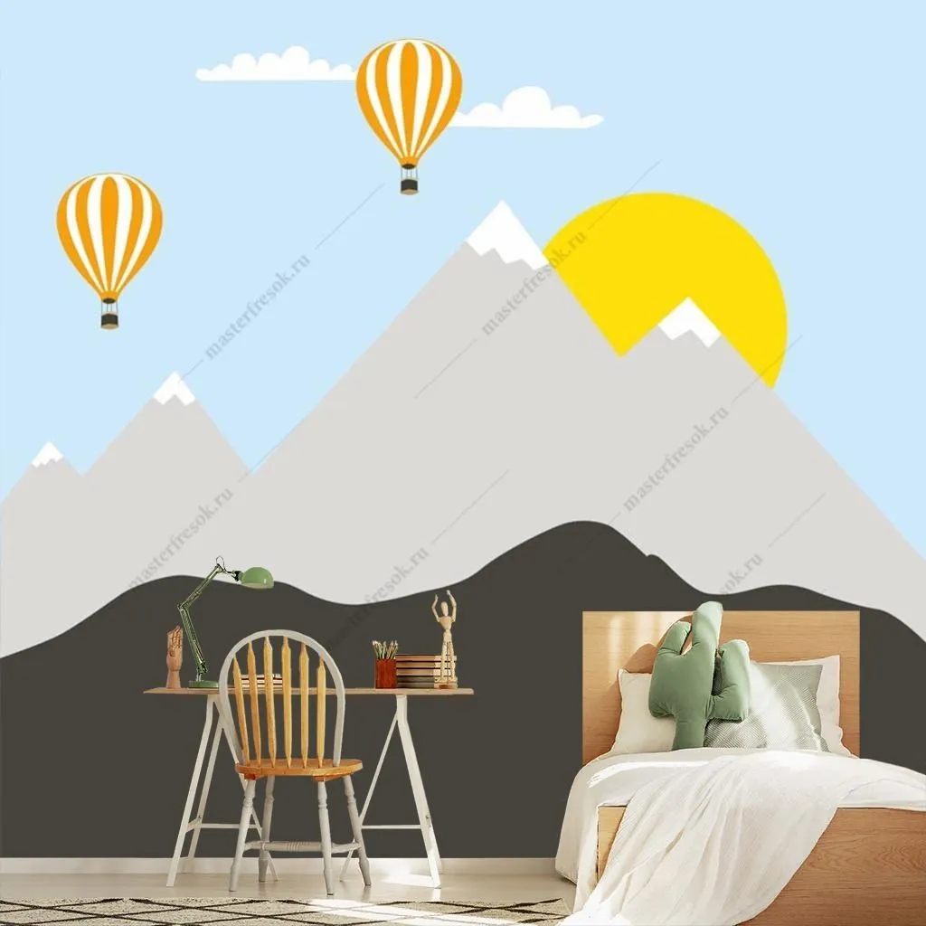 Фотообои Солнце за холмами  14-559