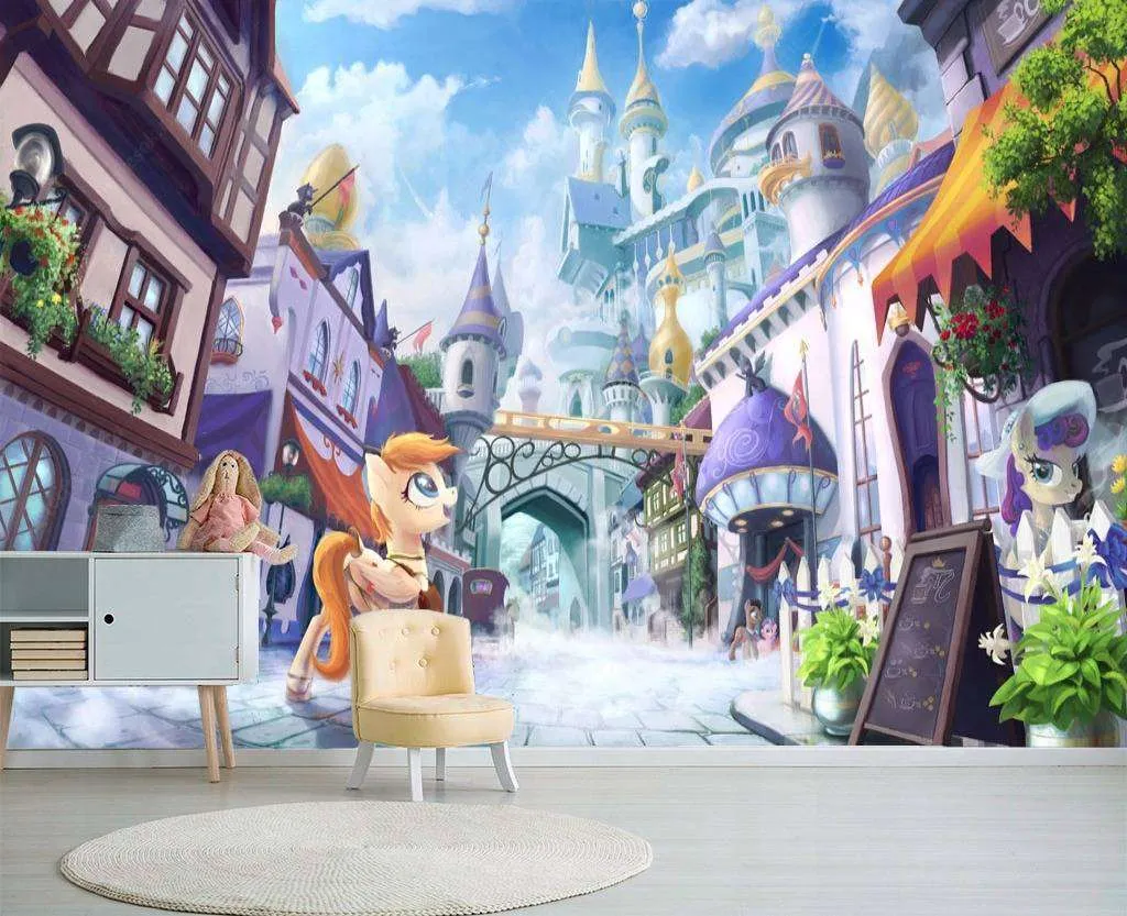 Фотообои в интерьере пони в городе  12-610 фото