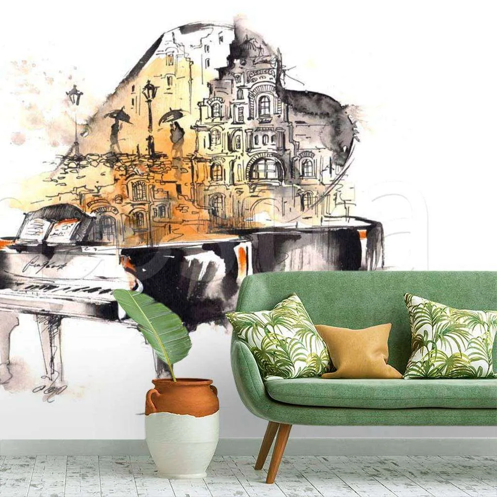 Фотообои Рояль на белом фоне  6-105