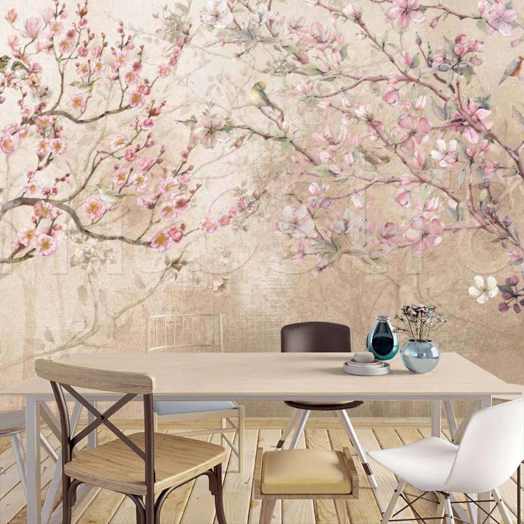 Фотообои в интерьере цветущие деревья 2  7-545 фото