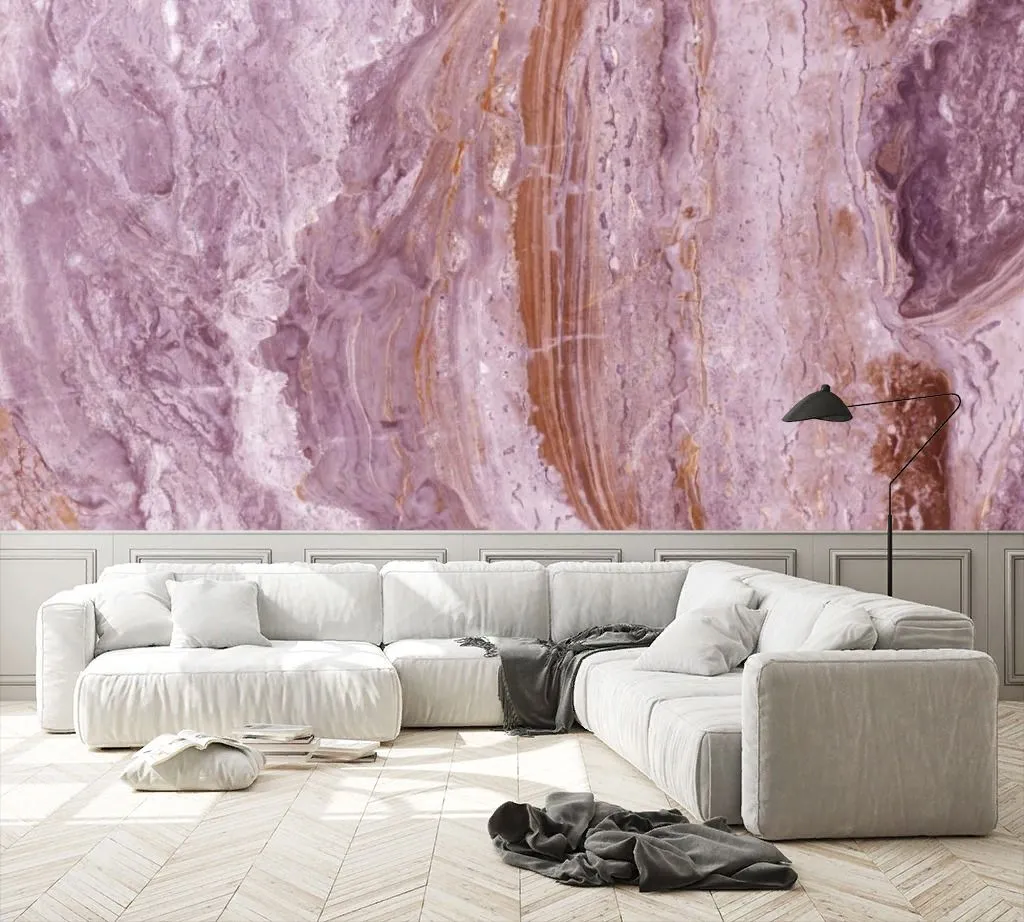 Фотообои в интерьере мрамор розовый  9-1798 фото
