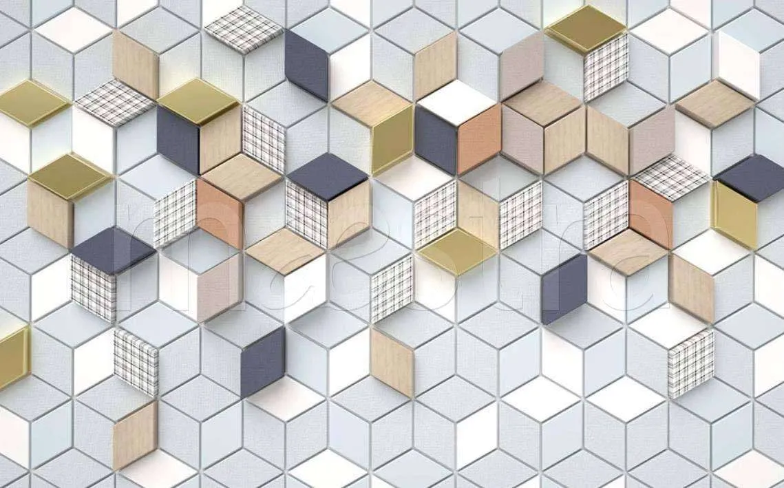 Фотообои в интерьере 3д стереоскопический геометрический ромб  15-011 фото