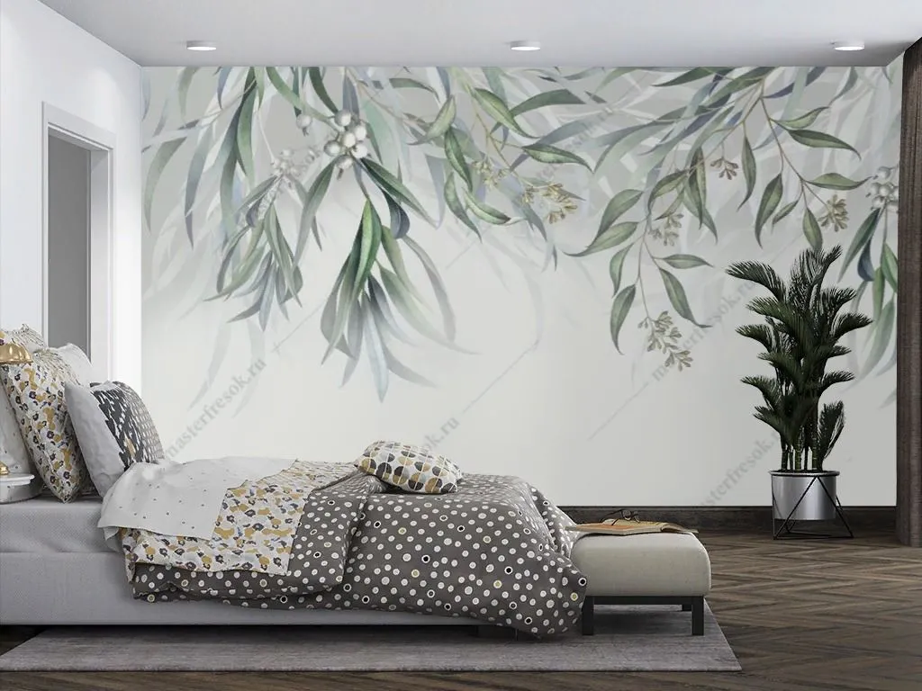 Фотообои Зеленые листья сверху  13-507