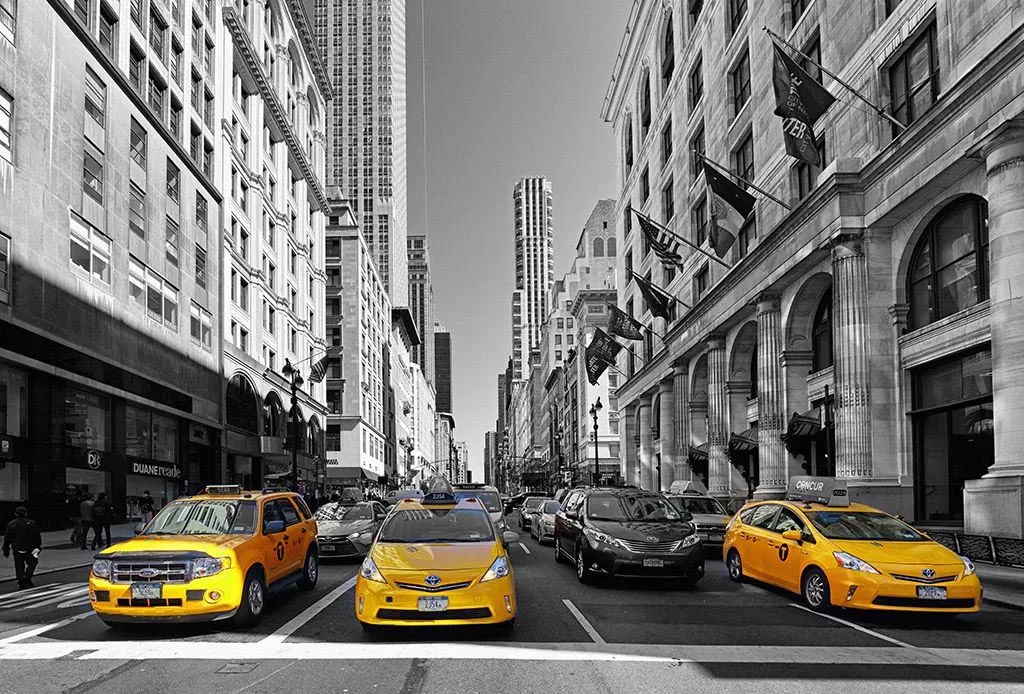 Фотообои в интерьере желтое такси в нью-йорке  9-1767 фото