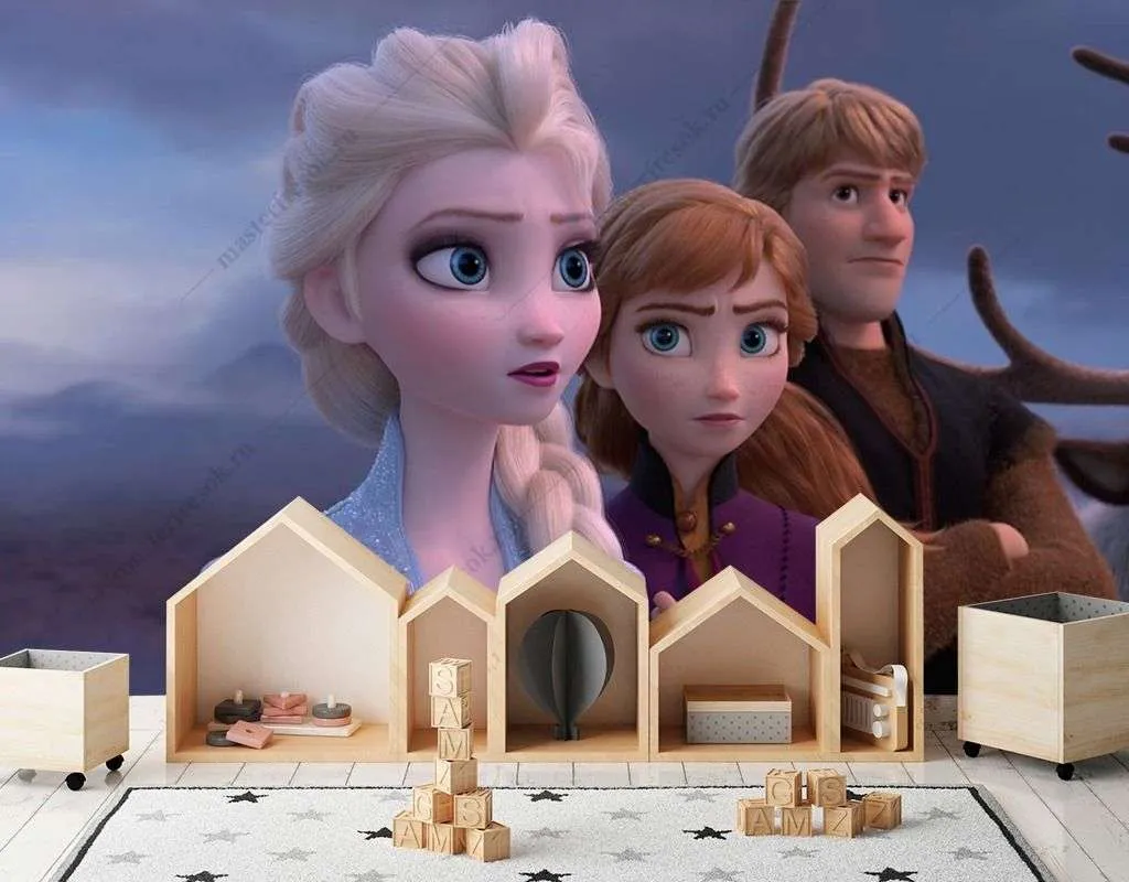 Фотообои в интерьере герои мультфильма холодное сердце  12-1364 фото