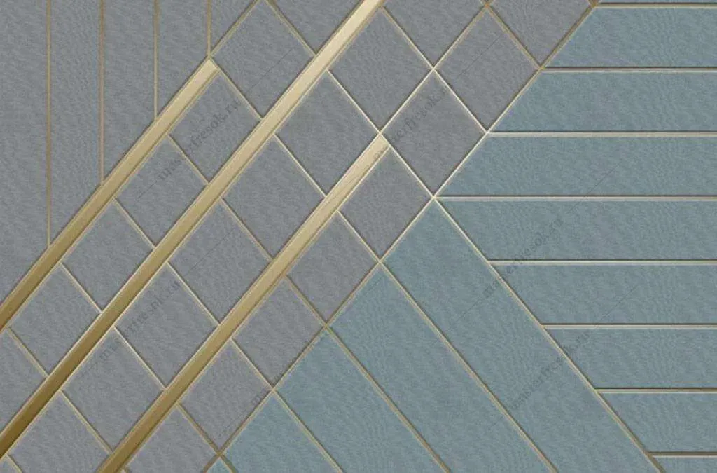 Фотообои в интерьере золотой квадрат  16-091 фото