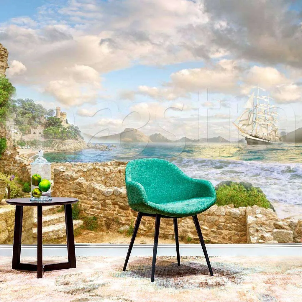 Фотообои Бесшовные обои на стену:  Морская прогулка. Артикул: 5-019  