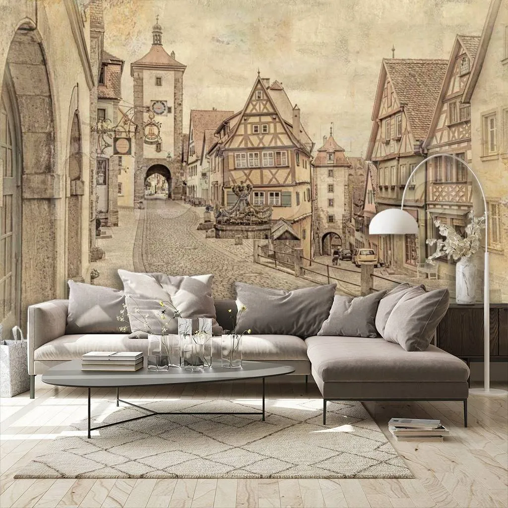 Фотообои Бежевая улочка Европы  11-177