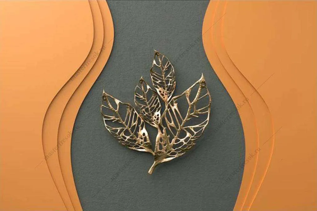 Фотообои в интерьере филигрань листочек  16-071 фото