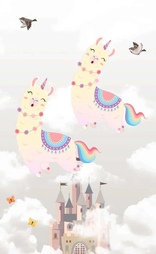 Фотообои в интерьере мультяшная альпака  14-265 фото