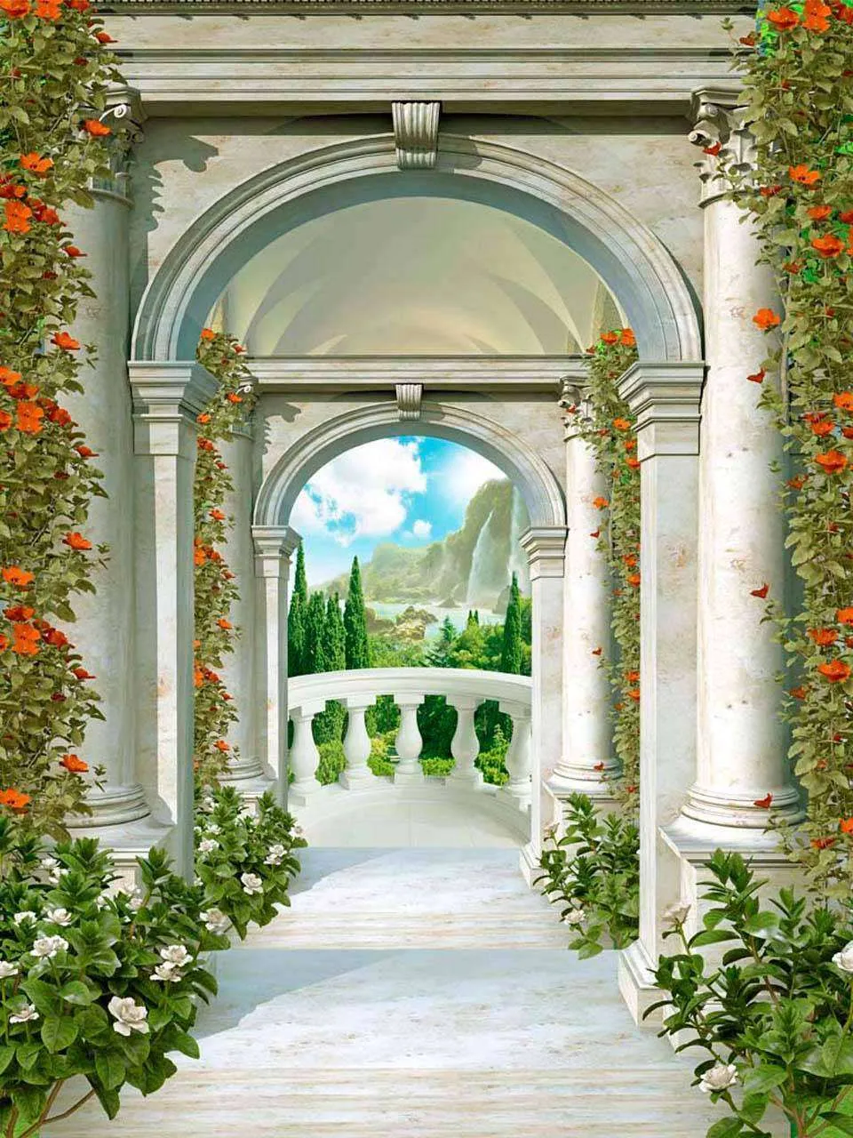 Фотообои в интерьере колоннада  5-082 фото