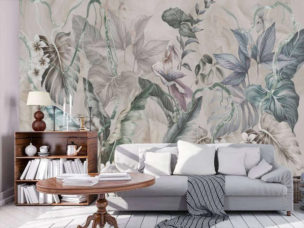 Фотообои Бесшовные обои на стену:  Тропический принт. Артикул: 13-184  