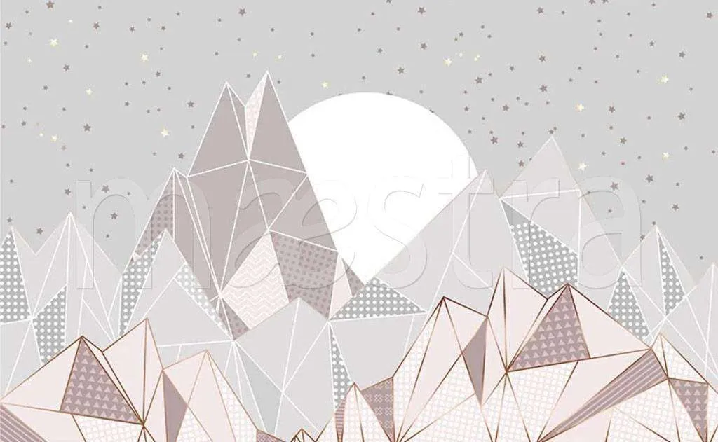 Фотообои в интерьере горы серо-розовые  15-143 фото