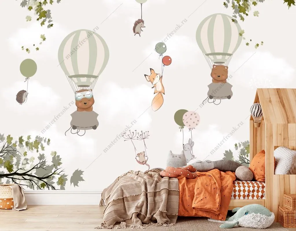 Фотообои Животные на шарах  14-405