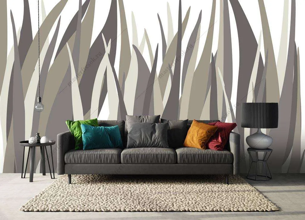 Фотообои в интерьере высокая травка  9-1315 фото