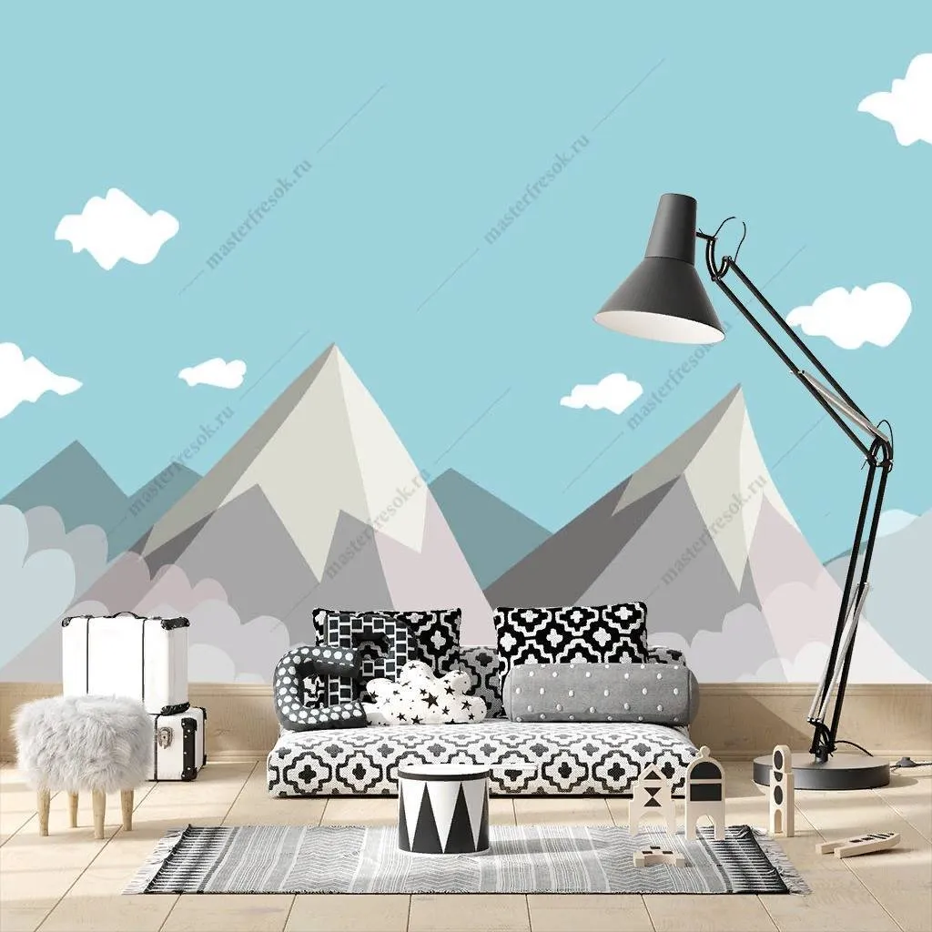 Фотообои 3д горы и облака  12-831