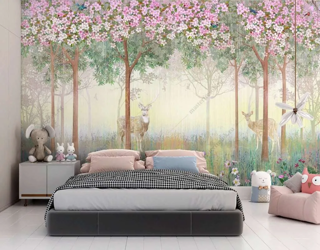 Фотообои Бесшовные обои на стену:  Цветущий сказочный сад. Артикул: 9-1623  