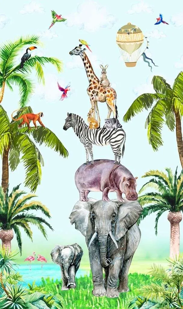 Фотообои в интерьере пирамида из животных  12-927 фото